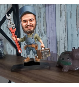 usta tesisatcı karikatür biblo