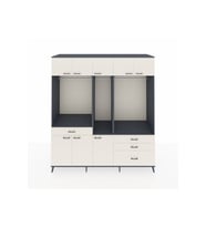 Kronos Dolap 8 Raflı 4 Çekmeceli 3 Askılı 220x59x243 Antrasit-Aytaşı/Aytaşı