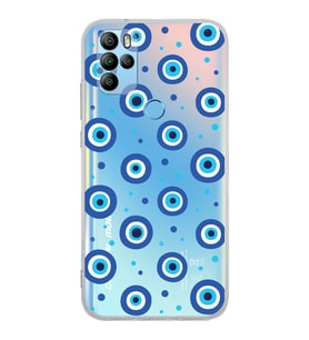 PrintiFy General Mobile GM 21 Pro ile Uyumlu Nazar Boncuğu 1  Kamera Korumalı Şeffaf Silikon Kılıf
