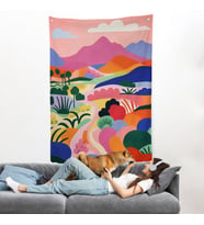 Pastel Minimalist Manzara Duvar Örtüsü-7673