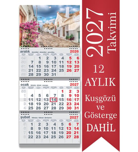 Büyük Boy Gemici Takvimi Denizci Duvar Takvimi Gri Renk 33x77,5 cm