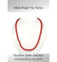 Nelleovana Akik Doğal Taş Kolye (bedeni Güçlendirici Etkisi Vardır) 6 Mm ( Aa Kalite )