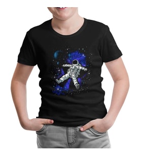 Dreams in Space Siyah Çocuk Tshirt