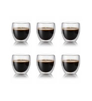 6’lı Set Cappuccino Bardağı Latte Bardağı Çift Cidarlı Bardak Americano Bardağı 250 ml Kahve Bardağı
