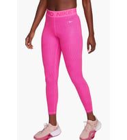 Nike Pro Dri Fit Trainning Medium Support Mid Rise 7/8 Length Kadın Desenli Antrenman Taytı Pembe