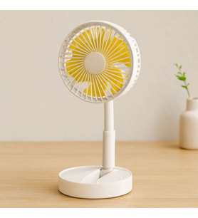 USB Şarjlı Masaüstü Vantilatör (Katlanır, Telefonluklu, Ayarlanabilir)
