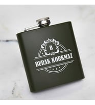 Elit Tasarım Kişiye Özel İçki Matarası 6 Oz Yeşil