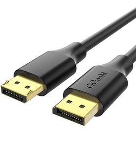 HD TV'ler, Bilgisayarlar, Monitörlerle Uyumlu (1 Metre-4K HD Görüntü) DisplayPort Aktarım Kablosu (Siyah)