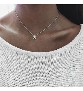 Gümüş Renk Minimal Yıldız Kolye Anti Alerjik Kadın Kız Bayan Zincir Kolye Yeni Sezon Hediyelik Aksesuar Takı Gold Sade Moda Trend Taşsız Güzel Şık Zarif Retro Kombine Uyumlu Doğum Günü Yıldönümü Eşe Hanıma Sevgiliye Kız Kardeşe Arkadaşa Dosta Hediye