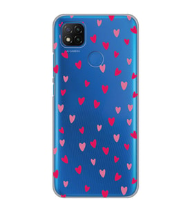 Xiaomi Redmi 9C / 10A Uyumlu Minik Kalpler Tasarımlı Şeffaf Telefon Kılıfı