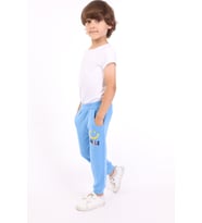 Toontoy Erkek Çocuk İki Yanı Cep Detaylı Nakışlı Eşofman Alt (Mavi)