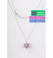 Jewelmim Lila Gümüş Lotus Çiçeği Kolye Beyaz Altın Kaplama Kamelya 925 Ayar Kadın Gümüş Lotus Çiçeği Kolyesi (Beyaz)