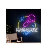 KARAOKE Night Yazılı ve Şekilli Neon Tabela