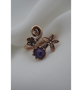 STONEAGE ÖZEL TARASIM AMETİST YÜZÜK (Altın / Dore)