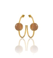 Kadir Jewellery 22 Ayar Altın Kaplama Kadın Taşlı Küpe -El İşçiliği Ve Hipoalerjenik Küpe