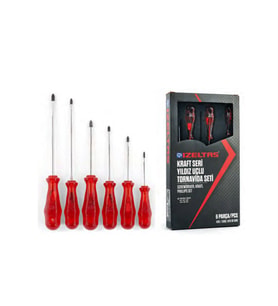 İzeltaş 4120 00 8106 Kraft Seri Yıldız Uçlu Tornavida Takımı 6 Parça
