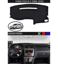 Ford Focus 2 2005-2010 Için Uygun Torpido Koruma Halısı Siyah Kenar Renk Siyah