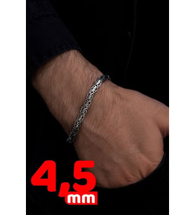 4.5mm Yassı Ezme Kral Model 925 Ayar Gümüş Sevgiliye,babaya,eşe,arkadaşa Hediye Bileklik