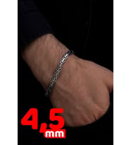 4.5mm Yassı Ezme Kral Model 925 Ayar Gümüş Sevgiliye,babaya,eşe,arkadaşa Hediye Bileklik