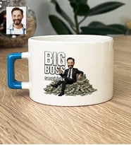 Kişiye Özel Karikatürlü Erkek Patron Lüks Fincan Doğum Günü Hediyesi