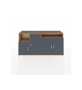 Kronos Konsol 5 Raflı 4 Kapaklı 176x59x99 Çam-Antrasit/Çam