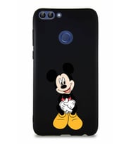 Huawei P Smart Soft Premier Kapak Mickey Mouse-A Tasarımlı Silikon Kılıf - Siyah (Şeffaf)