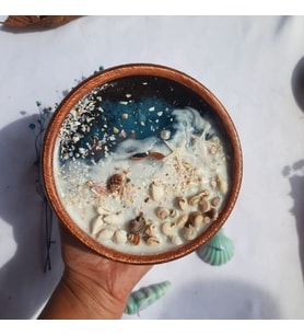 Ahşap Kasede Deniz Temalı Mum