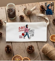 Kişiye Özel Karikatürlü Bana Hayransın Kalemlik Ham Bez Doğum Günü Hediyesi