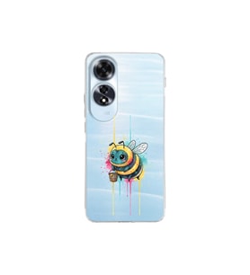 Oppo A60 ile uyumlu Splash arı tasarımlı şeffaf silikon kılıf