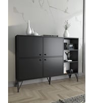 Wood'n Love Zeta 140 Cm Metal Ayaklı Konsol - Siyah / Siyah