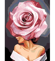 Çiçeklenmek Zerafet Sayılarla Boyama Seti(50x65 cm Tuval Şasesine Gerili)
