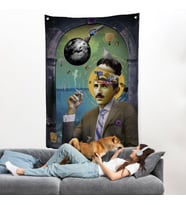 Soyut Nikola Tesla Duvar Örtüsü-7924