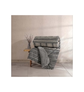 Cotton Box Velvet -Timbre Antrasit- Tek Kişilik Yorgan Çift Taraflı (155x215) (Beyaz)
