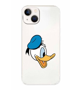 Apple iPhone 13 Uyumlu Kamera Korumalı Tıpalı Kapak Donald Duck TasarımlıŞeffaf Kılıf