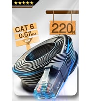 M107X 220 Metre Internet Kablosu/0,57mm-Utp-Cat6/Iki Kat Korumalı/220m Ethernet Kablosu-iç Dış Mekan