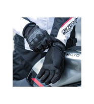 Motosiklet Kışlık Eldiven Waterproof Oxford ve Deri Kumaş Premium Motor Korumalı Eldiveni Siyah