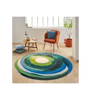 Eliana Home Baskılı, Yıkanabilir Kaymaz Taban Yuvarlak Halı LNA7280 120x120 cm (Yeşil)
