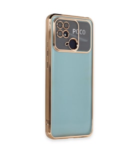 Xiaomi Redmi 10c Kılıf Razer Lensli Silikon - Gold