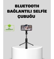 Bluetooth Selfie Çubuğu – 360° Dönebilen Başlık, Kablosuz Bağlantı