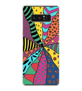 PrintiFy Samsung Galaxy Note 8 ile Uyumlu 1mm Slim Fit Retro Colors 4 Baskılı Şeffaf  Kılıf