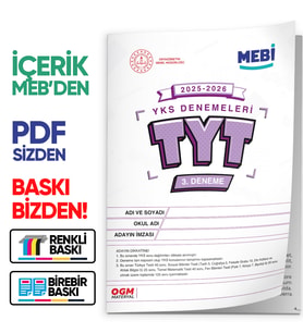 2026 ÖSYM YKS-TYT MEB ONLİNE Türkiye Geneli 3. Deneme Büyük Boy Renkli BASKI ÜCRETİ