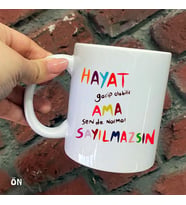 Size Özel Renkli Duvar Yazısı Seramik Baskılı Kupa Bardaklar