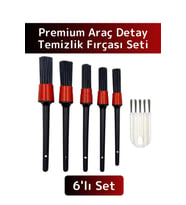 Premium Oto Araç Klima Koltuk Islak Kuru Kullanım Derin Temizlik 5+1 Detaylı Temizlik Fırçası Seti