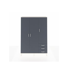Arges Gardrop 6 Raflı 3 Çekmeceli Tek Askılı 132x30x195 Aytaşı-Antrasit