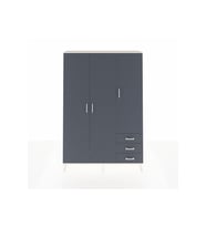 Arges Gardrop 6 Raflı 3 Çekmeceli Tek Askılı 132x30x195 Aytaşı-Antrasit