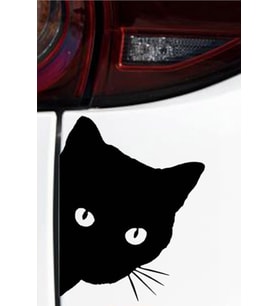 Sevimli Kedi Oto Sticker Siyah 2 Adet