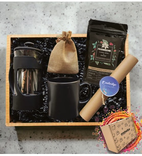 Kişiye Özel Mektuplu Filtre Kahve French Press Hediye Kutusu