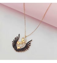 Gümüş Anne Bebek Model Siyah Taşlı Kolye 925 Ayar (Karışık)