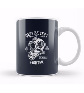 Diver Deep Sea Fighter Kupa Bardak Porselen