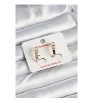Mey İthalat® Pirinç Gold Renk Zirkon Taşlı Vintage Kadın Küpe